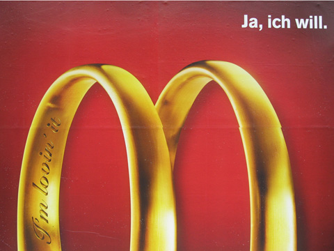 Fast-Food Werbung mit Eheringen